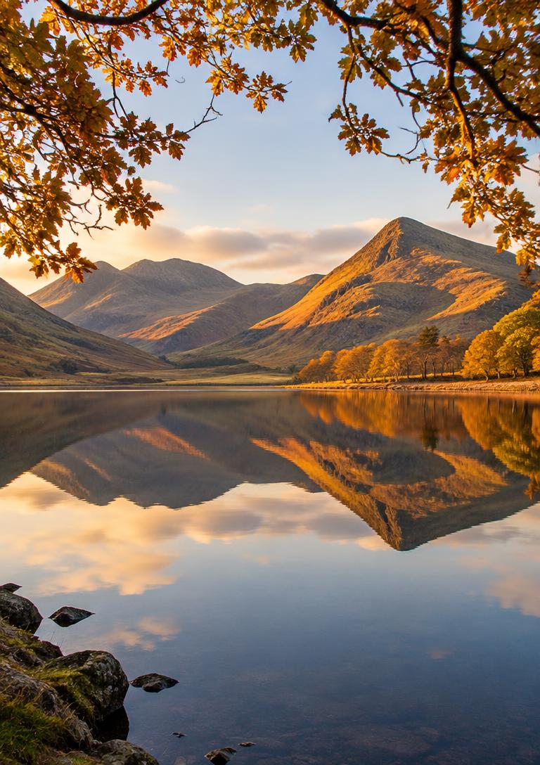 Lake and mountains